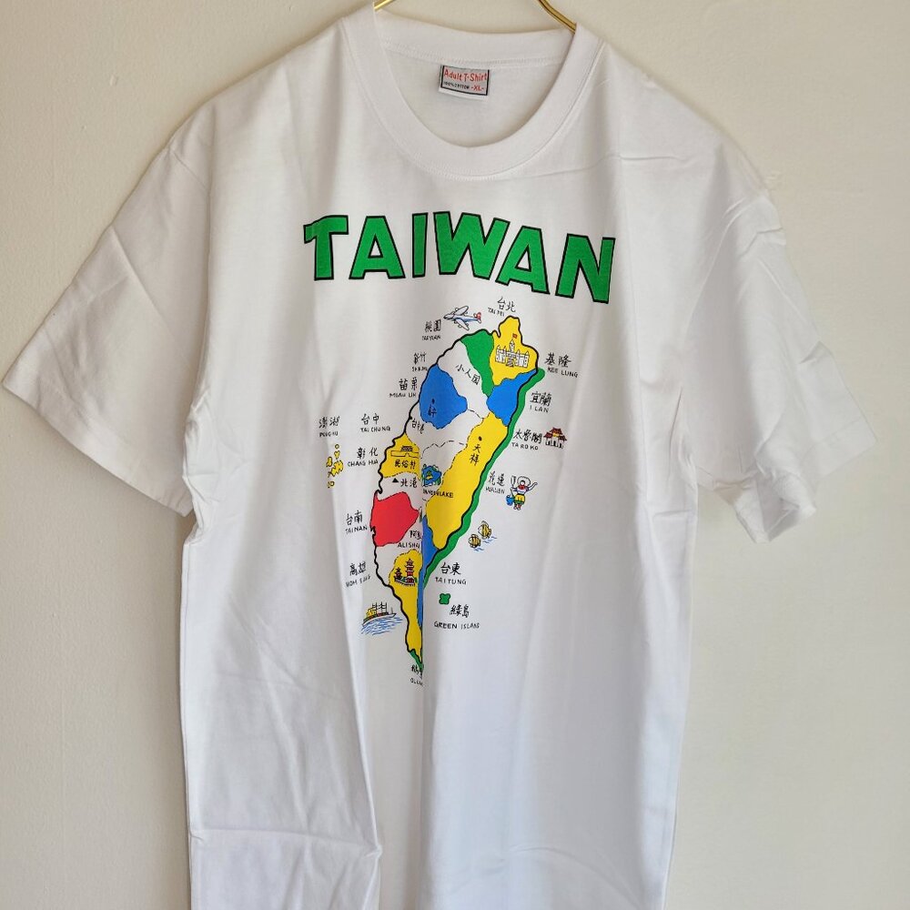 Taiwan Map t shirt Women Unisex White Short Sleeve Size XL Summer